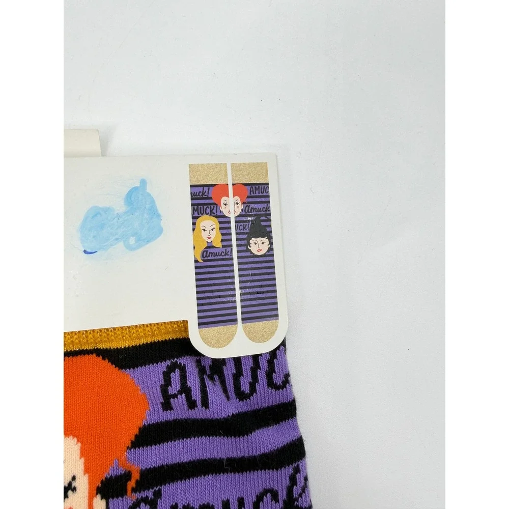 Disney Hocus Pocus Socks Womens Purple Sanderson Sisters Amuck Halloween